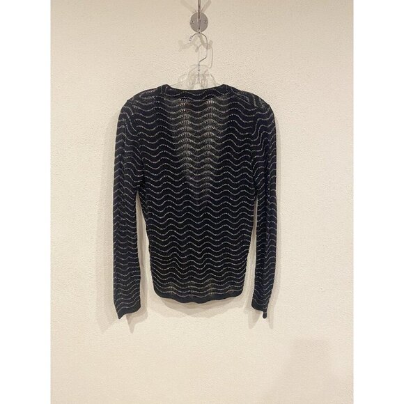 Vintage Diane Von Furstenberg Sweater Womens Medium Metallic Cardigan Shimmer 80 - Picture 5 of 5